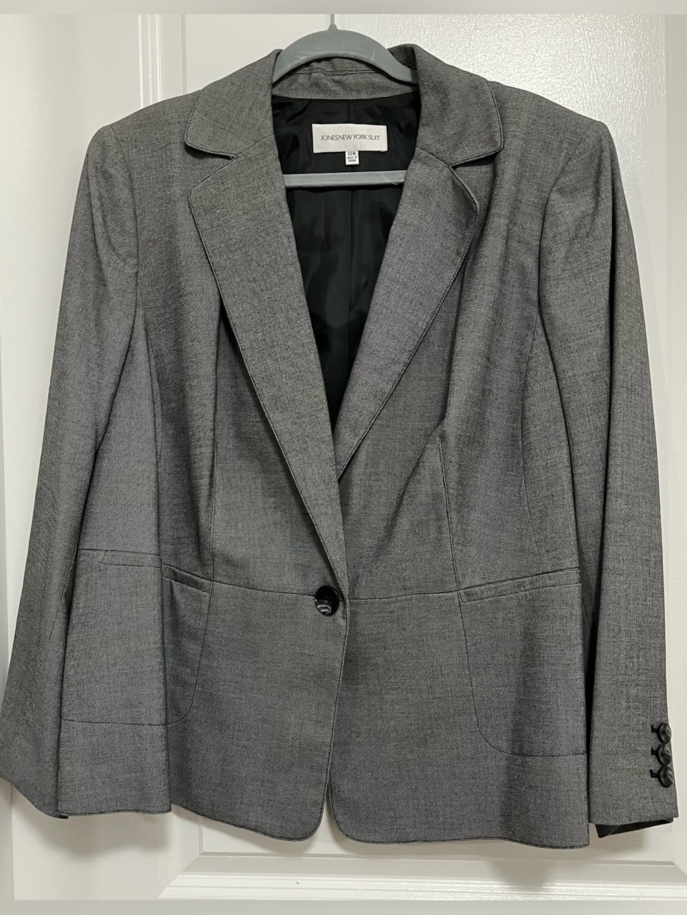 Jones New York Gray Blazer Size 20W Plus Tailored Career Jacket